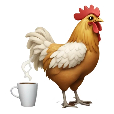 Chicken Drinking Coffee sticker