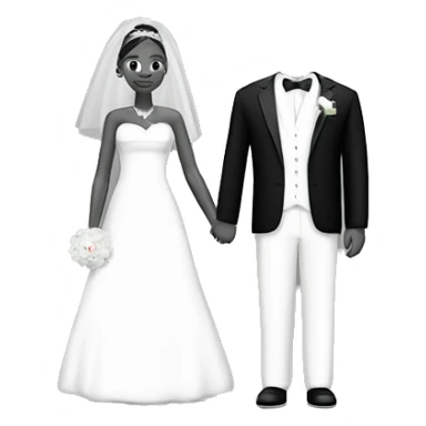 bridal couple dresses in black and white. please generate one without the people. just the dress sticker