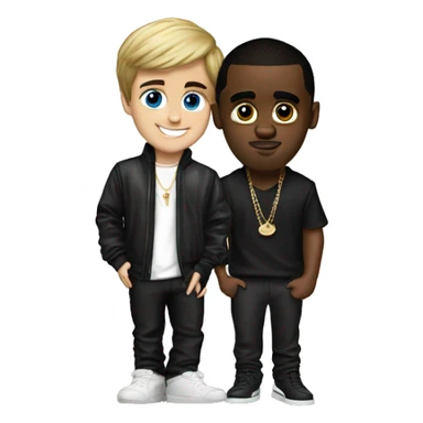 P diddy with Justin bieber  sticker