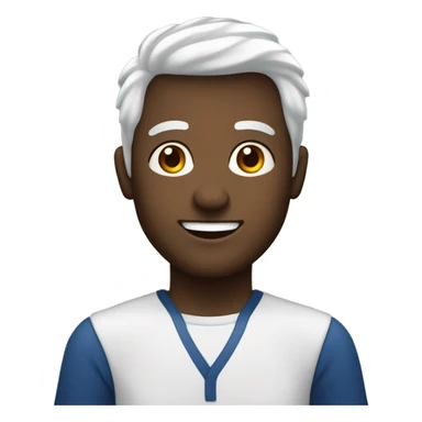 homem branco, de olhos claros, cabelo preto liso com camisa azul marinho  sticker