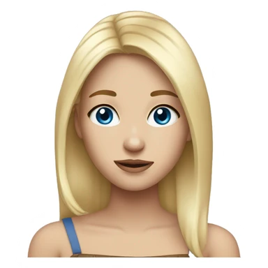 a girl with blue eyes and freckles, blonde hair and dark roots sticker