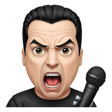 till lindemann, metal musician, screaming with mirophone sticker