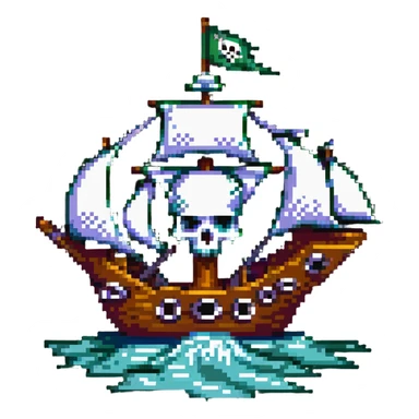 pirate ship with skull flag sticker
