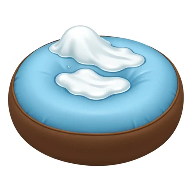 Small white liquid puddle on bean bag sticker