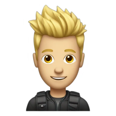 Blonde man with faux hawk hair holding iPhone sticker
