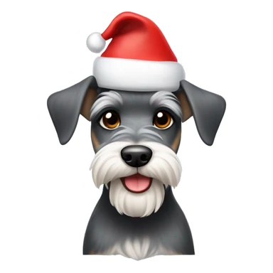 Mini schnauzer in a Santa hat sticker