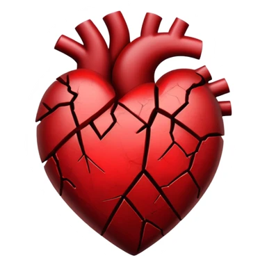 broken heart dark red sticker