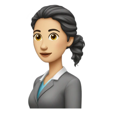 Mujer profesional cabello largo y lacio sticker