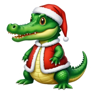 Alligator wearing a Santa clause outfit sticker