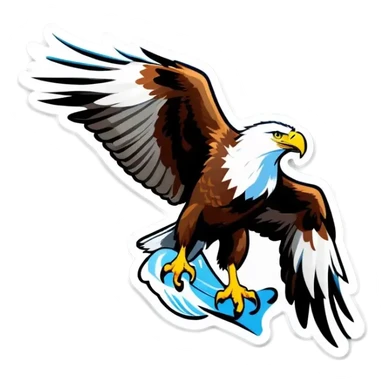eagle with fish in claws sticker