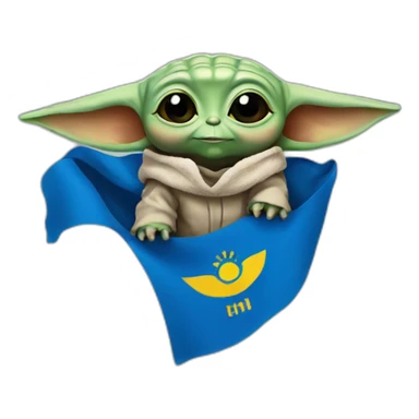 baby yoda  Ukraine flag sticker
