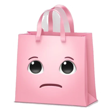 light pink shopping bag with bow sticker