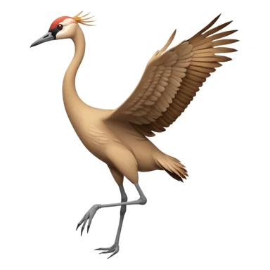 sand hill crane flying with one leg no topknot sticker