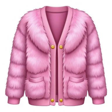 Pink fur cardigan sticker