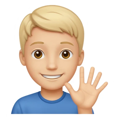 generate emoji of boy saying hii in normal skintone or bright skin tone sticker