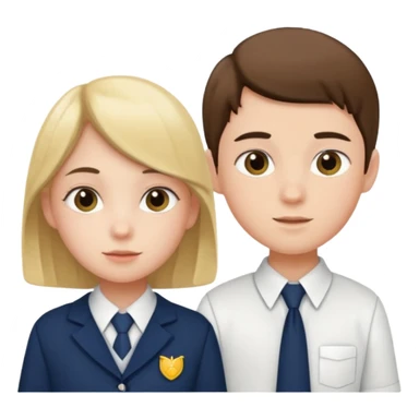 students in school uniforms girl and boy sticker