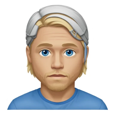 Charlie Hunnam with blue eyes, blonde hair sticker