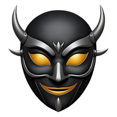 Minimal emoji, gothic mask forged from matte black leather, emotionless expression, smooth heavy surface, subtle leather texture, deep shadows, centered, bdsm slave leather mask sticker