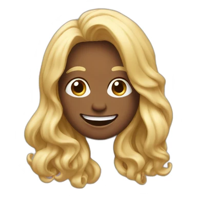 Smiling poo with long blonde hair sticker