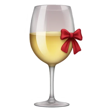 Glass of wine with a bow sticker
