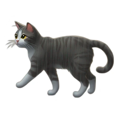 Cat-walking--through-the-rain sticker
