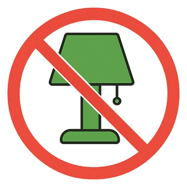 Make the green lamp a much brighter, more vivid green while keeping the red prohibition circle intact. Maintain a transparent background. The style should be consistent with the original images. sticker