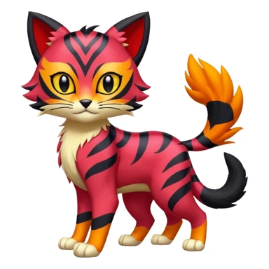 Liepard-Litten-Sprigatito-Pokémon-fusion-creature (full body) sticker