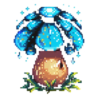 glowing mushroom with sparkles sticker