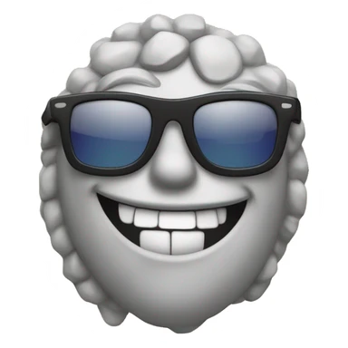 A fun, illustrated rock with a pair of cool sunglasses and a big grin. Add text with "R.C.T." or a small “Really Cool Team” label sticker