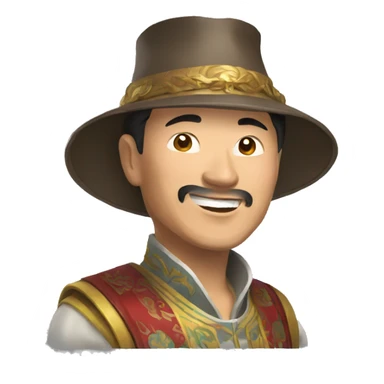 Mongolian man winning casino sticker