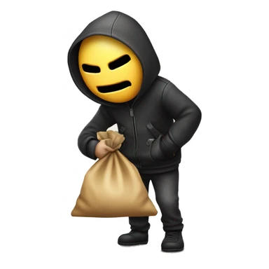 Thief stealing money bag with the words Top Tier stitched in it sticker