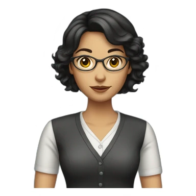 Dark haired girl teacher sticker
