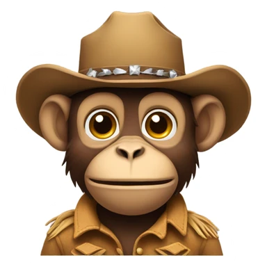 monkey with cowboy hat  sticker