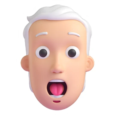 white man character with open mouth, expressive, as if loudly saying sticker