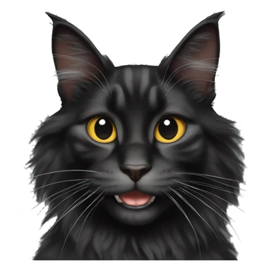 black maine coon smiling sticker