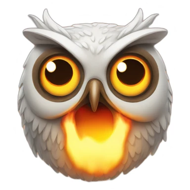 a goofy owl on fire sticker