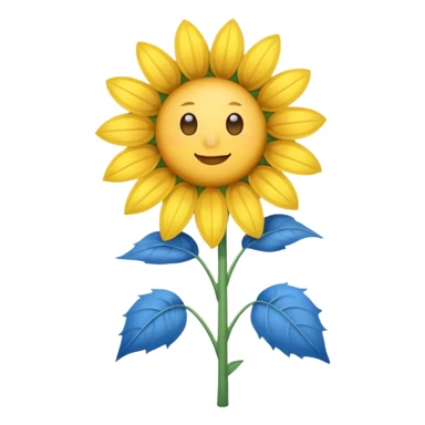 blue tiny sunflower sticker