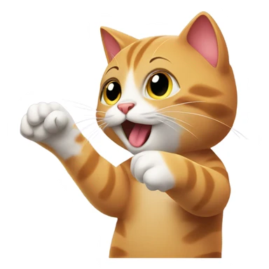 Cat scratching with a treat sticker