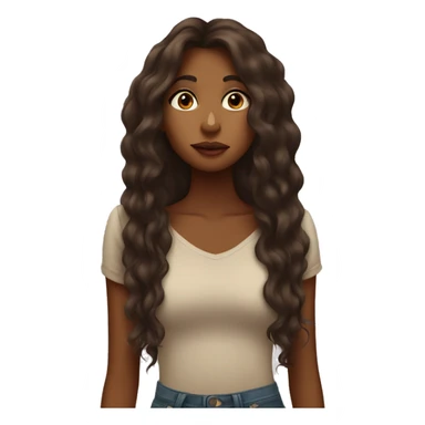 Brown girl with long big hair doing a kiss  sticker