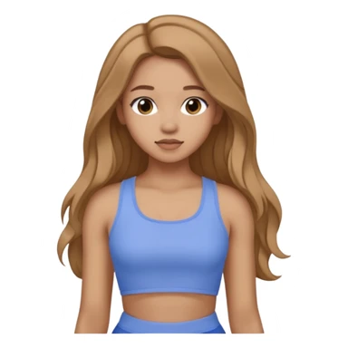 GloomyKassie with long light brown hair, periwinkle crop top sticker