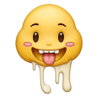 Emoji drooling half yellow bone out sticker