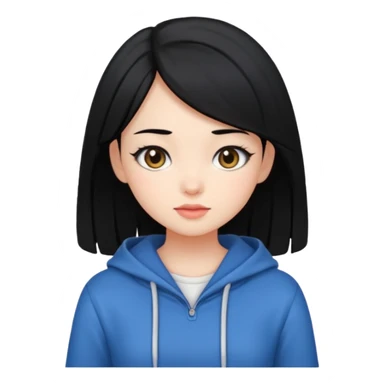 Gadis cantik, lucu, aesthetic, rambut pendek warna hitam baju aesthetic  sticker