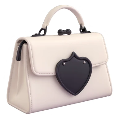 Back white gothic purse without background sticker