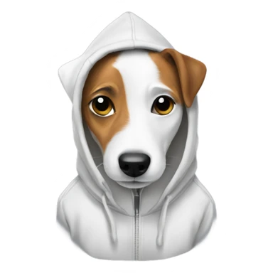 Jack Russell dog wearing hoodie sticker