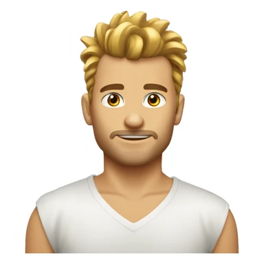 European, golden Mohawk hairstyle, stubble, man, young adult. sticker