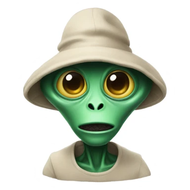 Alien with a hat sticker