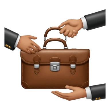 briefcase and a handshake, representing business acquisition, no text sticker