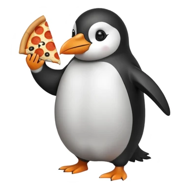 Pizza yiyen penguen sticker