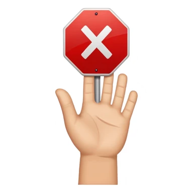Hand NO,STOP,X sign sticker