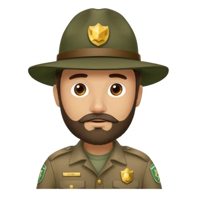 Male Park Ranger with beard  sticker